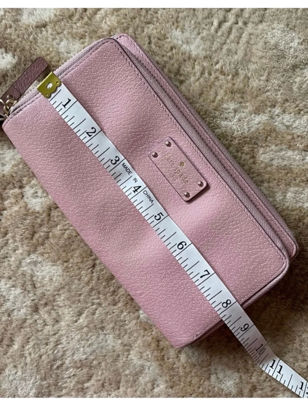 Kate Spade Pink Bonnet Annita Grove Street Leather Wallet In Pink